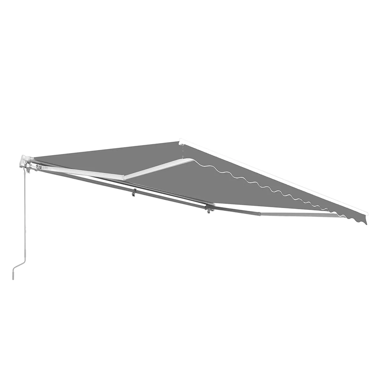 Aleko Retractable White Frame Patio Awning - 13 x 10 Feet - Gray