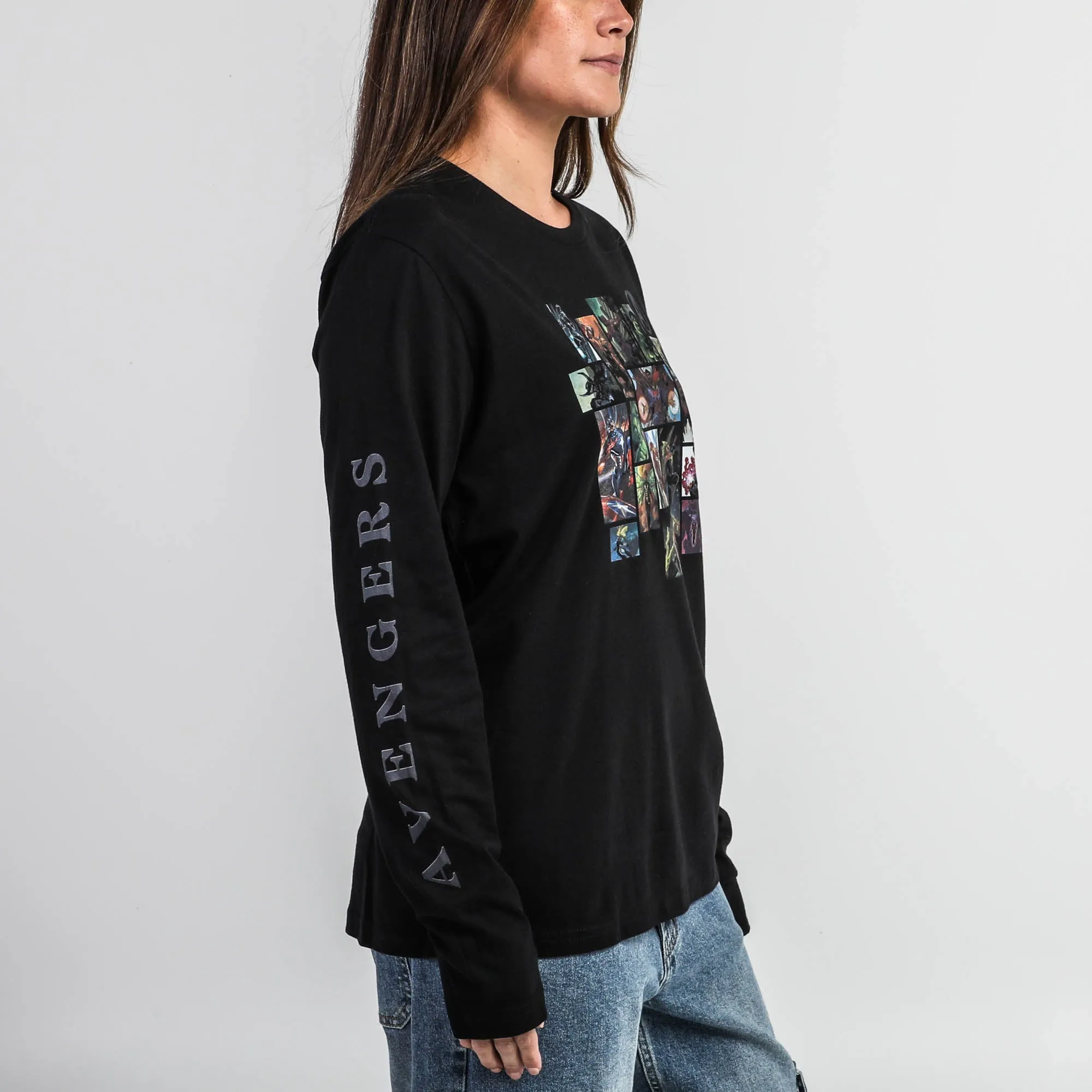Avengers Assemble Mosaic Black Long Sleeve