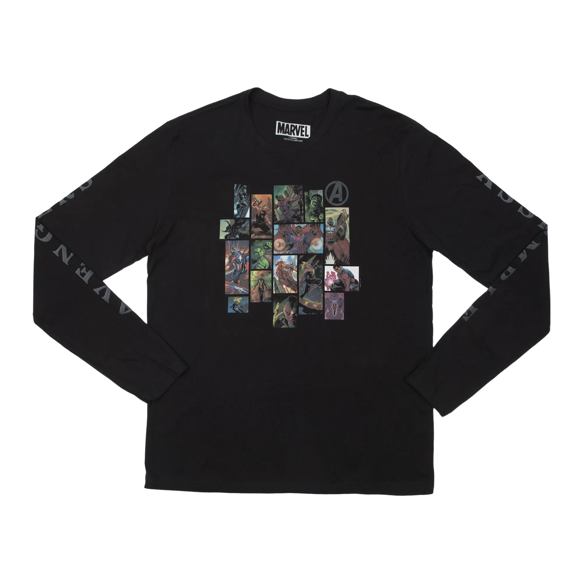 Avengers Assemble Mosaic Black Long Sleeve