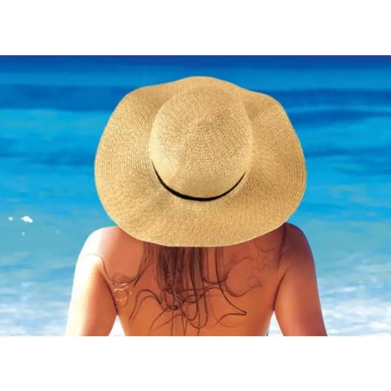 Black Tweed Rollable, Packable Travel Sun Hat