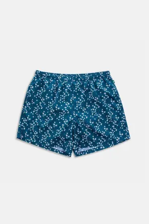 Blue Floral Runner Swim Trunks
