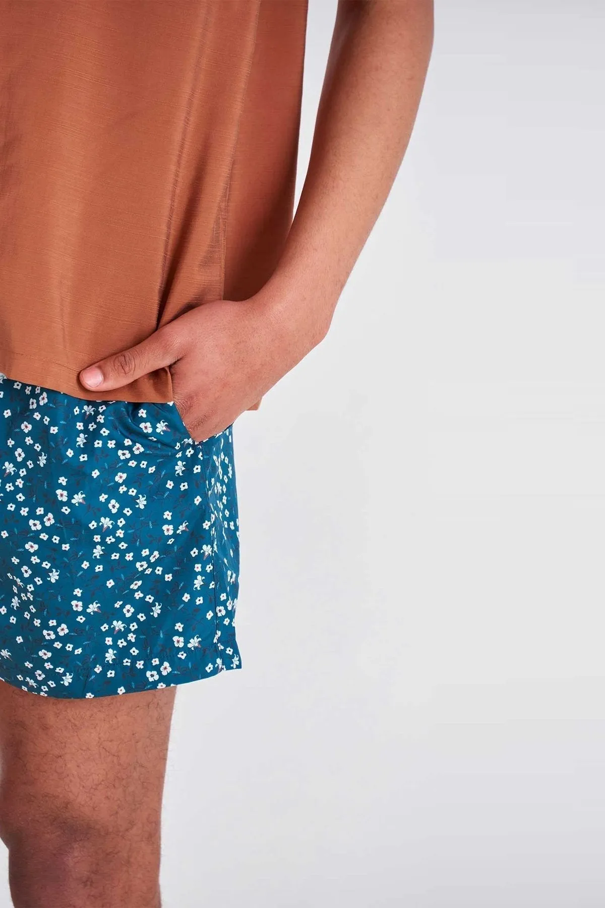 Blue Floral Runner Swim Trunks