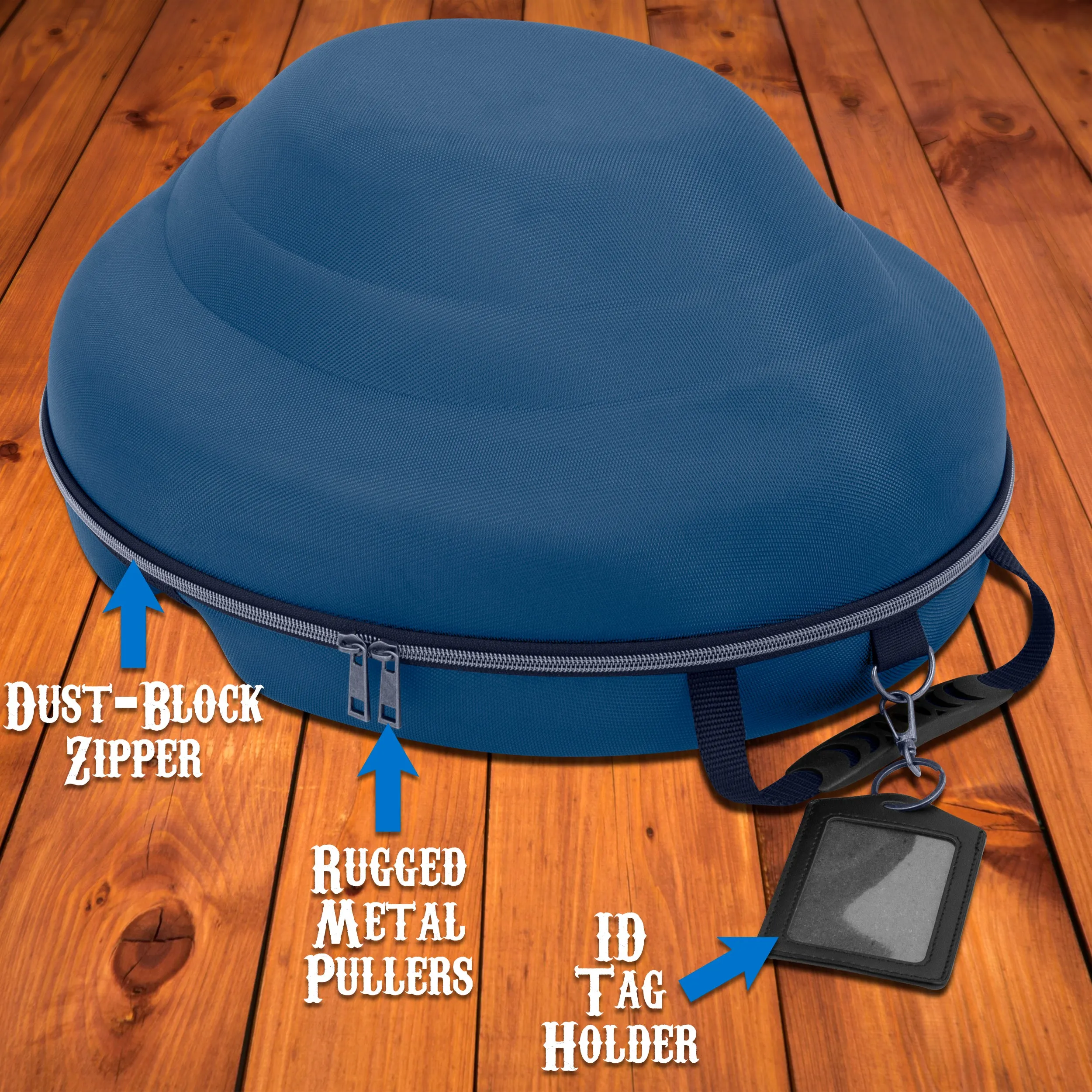 CASEMATIX Cowboy Hat Box Cowboy Hat Storage for Brims Up To 4.75" - Hard Shell Hat Case with Adjustable Carry Strap and ID Slot - 4 Color Options