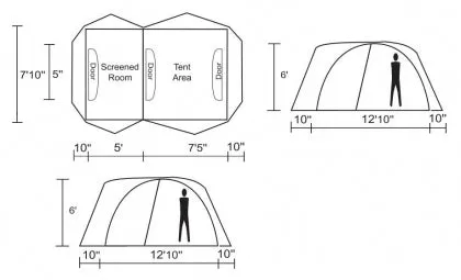 Chinook Twin Peaks Guide 4 Person Tent Fiberglass Poles