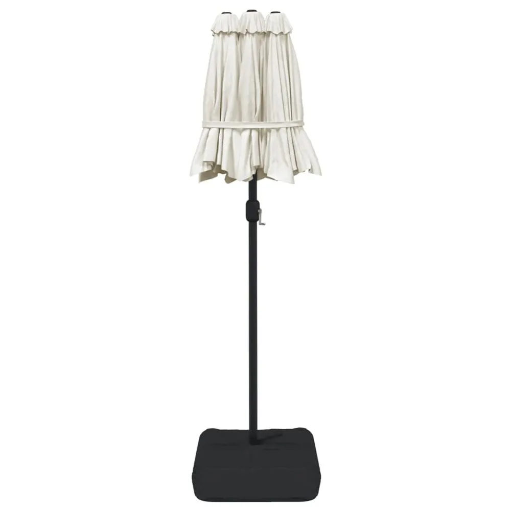 Double-Head Parasol Sand White 316x240 cm