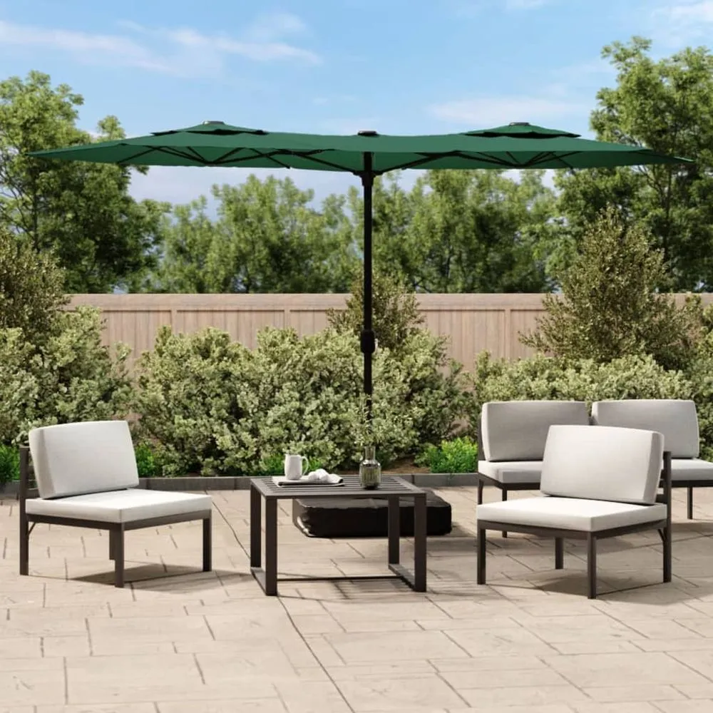Double-Head Parasol Sand White 316x240 cm