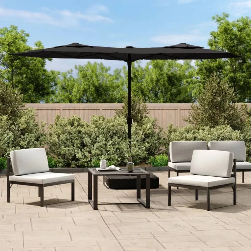 Double-Head Parasol Sand White 316x240 cm