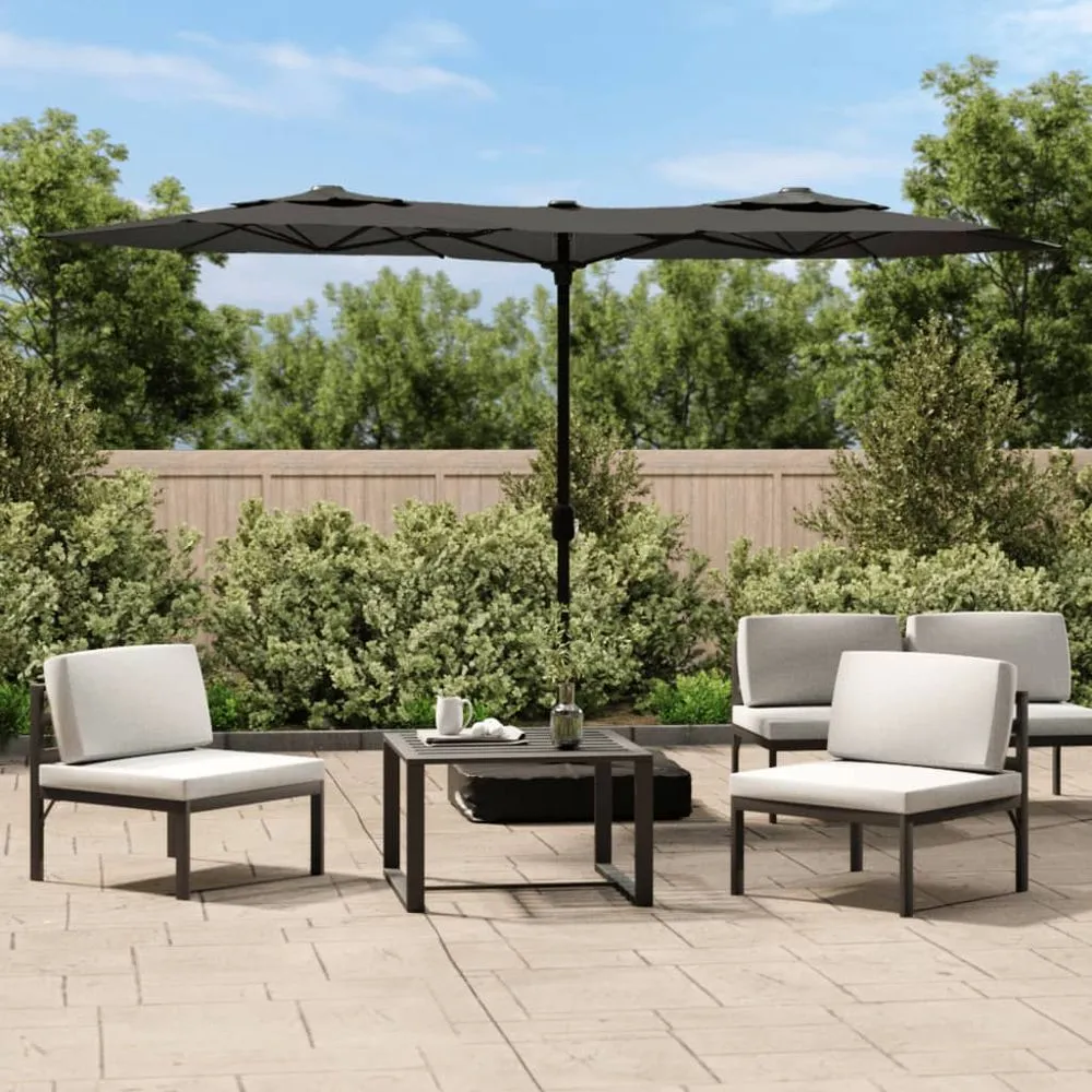 Double-Head Parasol Sand White 316x240 cm