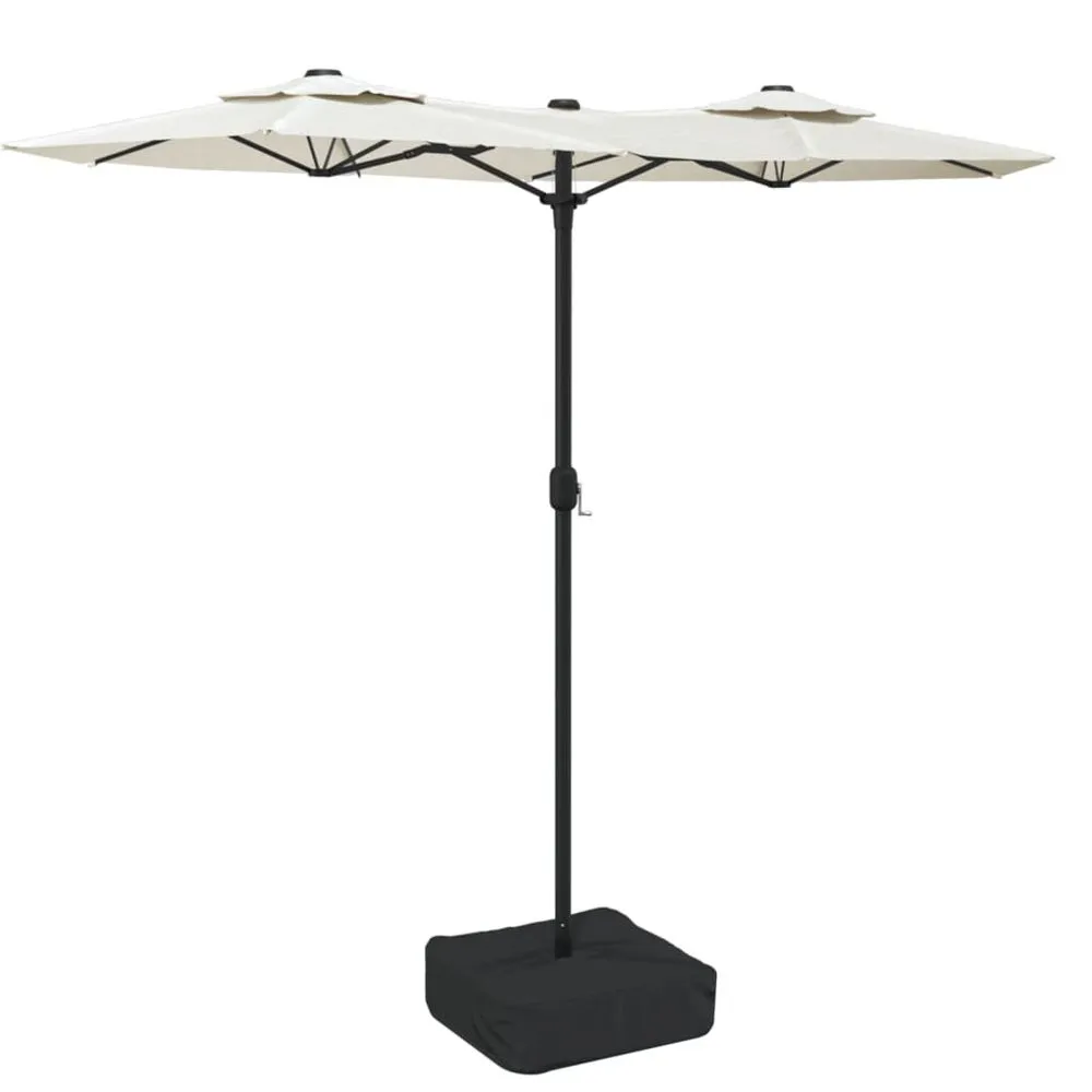 Double-Head Parasol Sand White 316x240 cm