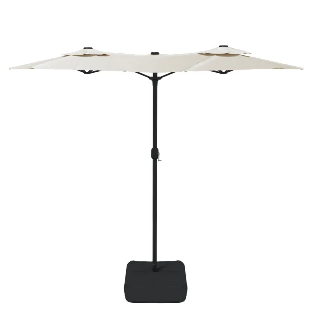 Double-Head Parasol Sand White 316x240 cm