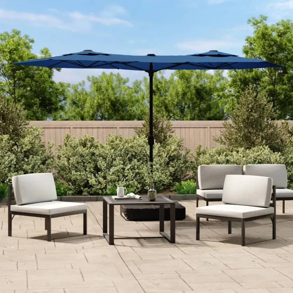 Double-Head Parasol Sand White 316x240 cm