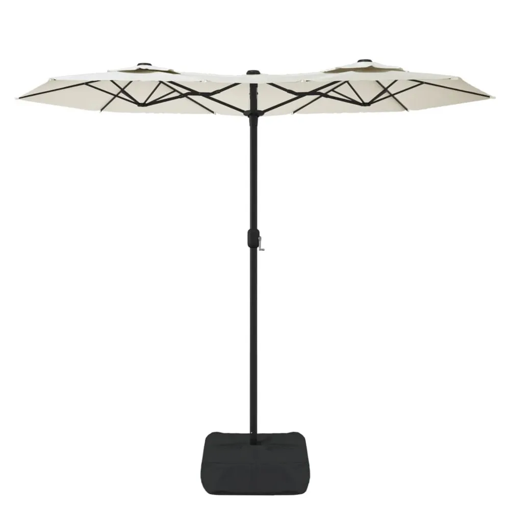 Double-Head Parasol Sand White 316x240 cm