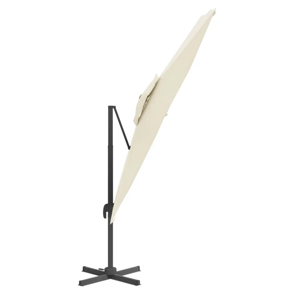 Double Top Cantilever Umbrella Sand White 400x300 cm