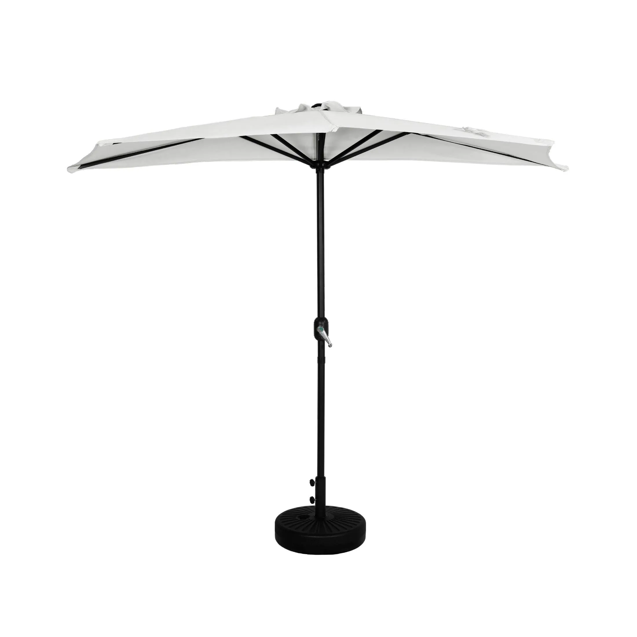 Easton 9 Ft Half Patio Umbrella with Black Round Plastic Base Included