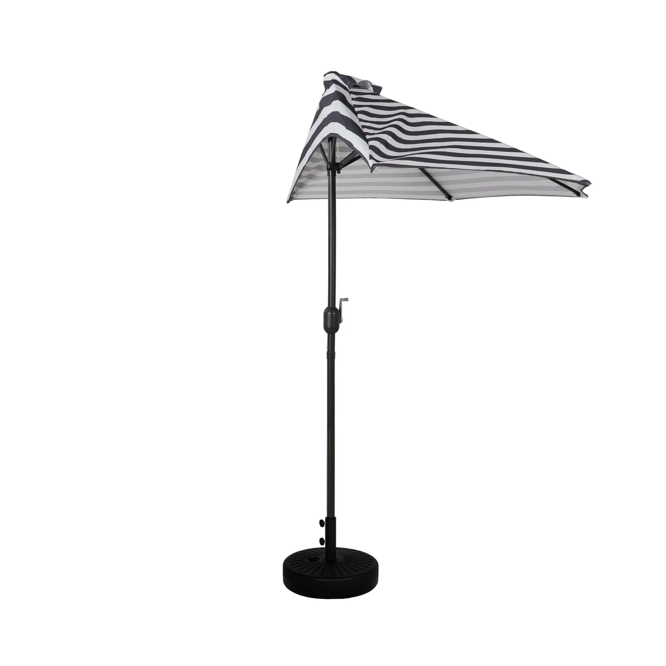 Easton 9 Ft Half Patio Umbrella with Black Round Plastic Base Included