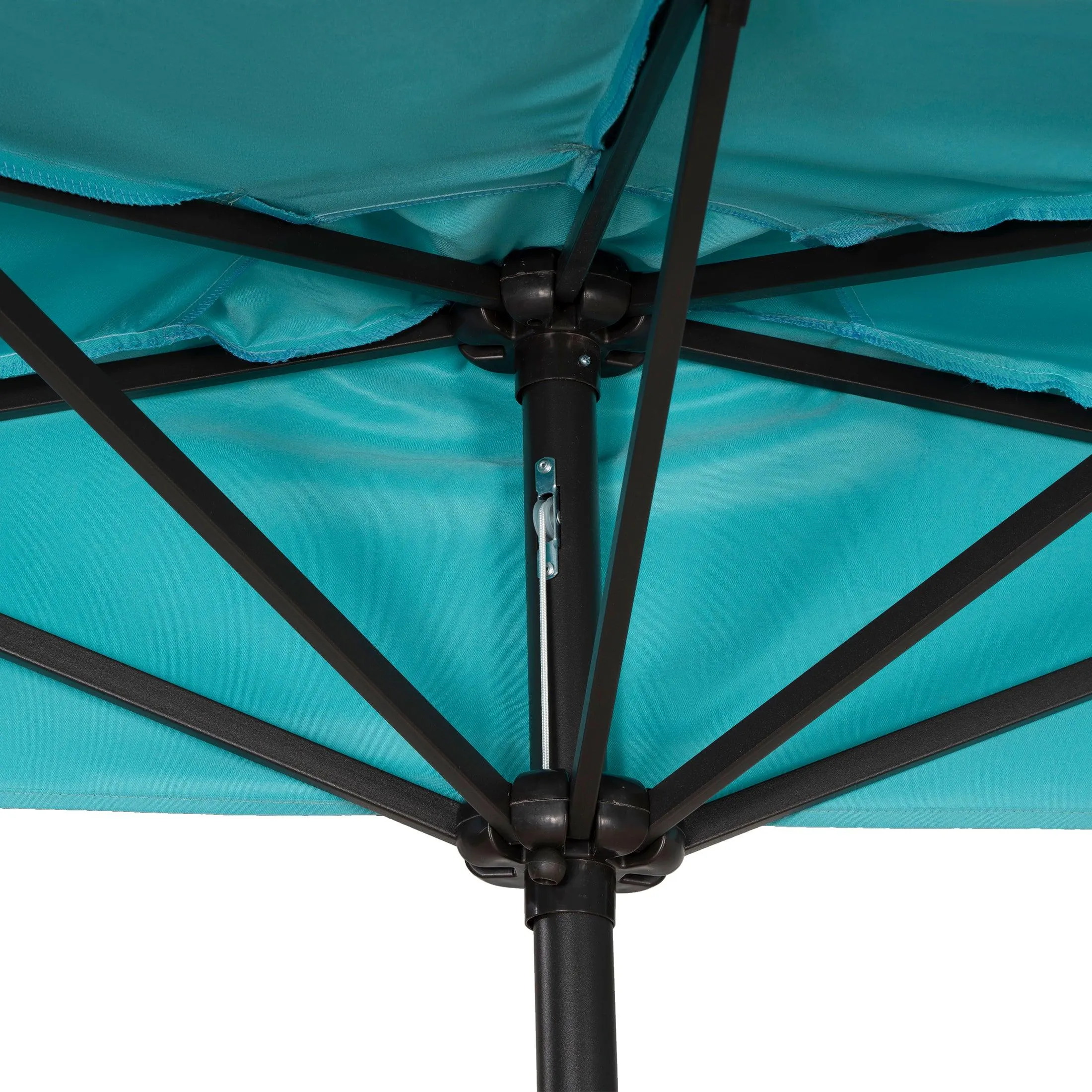 Easton 9 Ft Half Patio Umbrella with Black Round Plastic Base Included