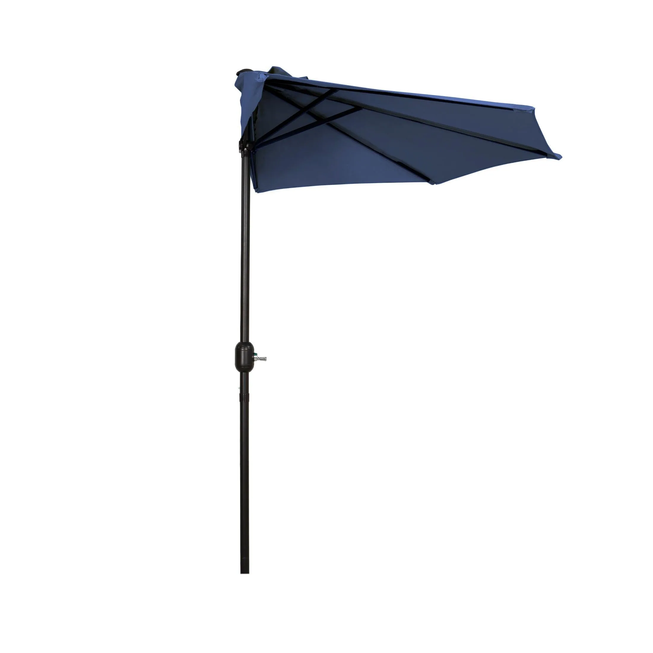 Easton 9 Ft Half Patio Umbrella with Black Round Plastic Base Included