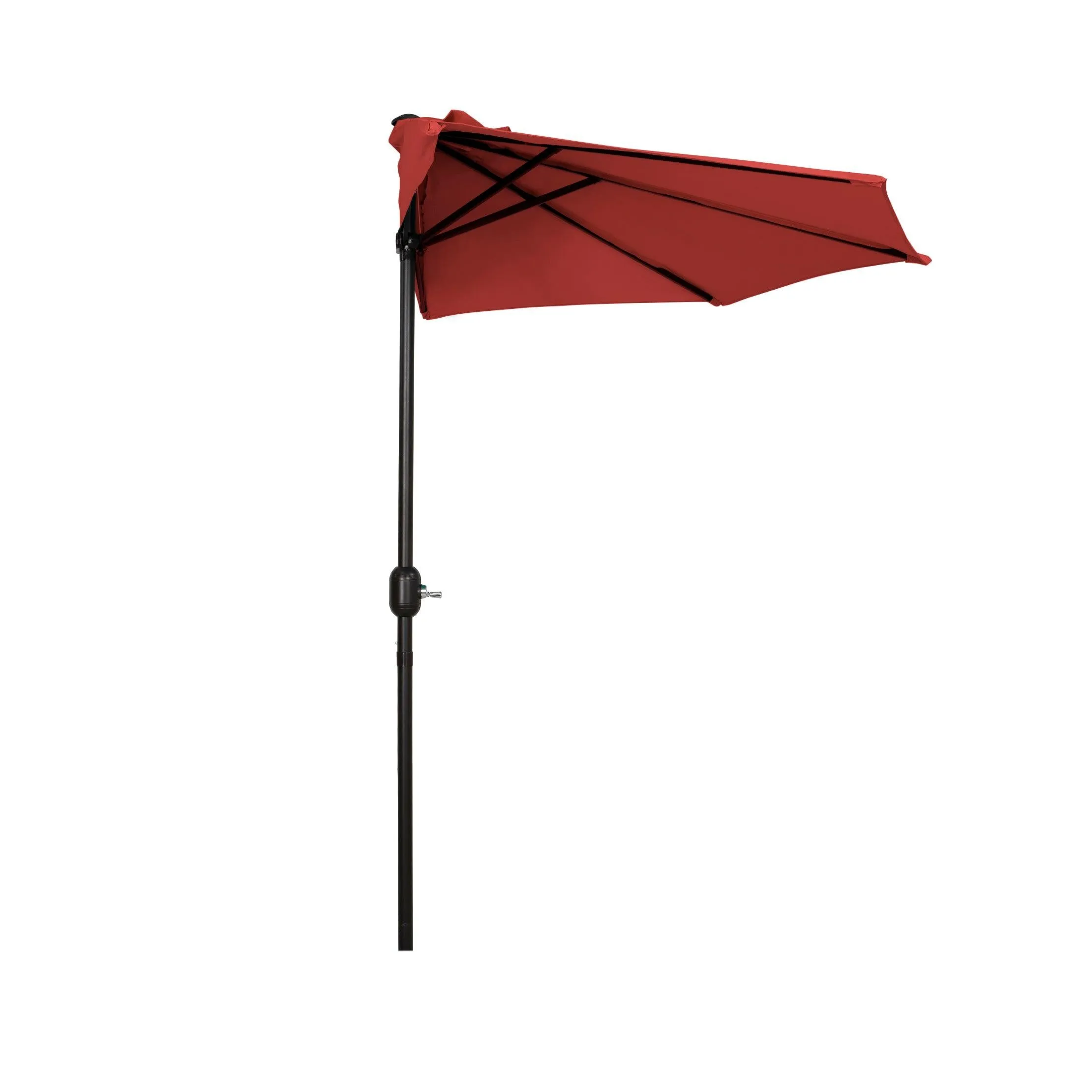 Easton 9 Ft Half Patio Umbrella with Black Round Plastic Base Included