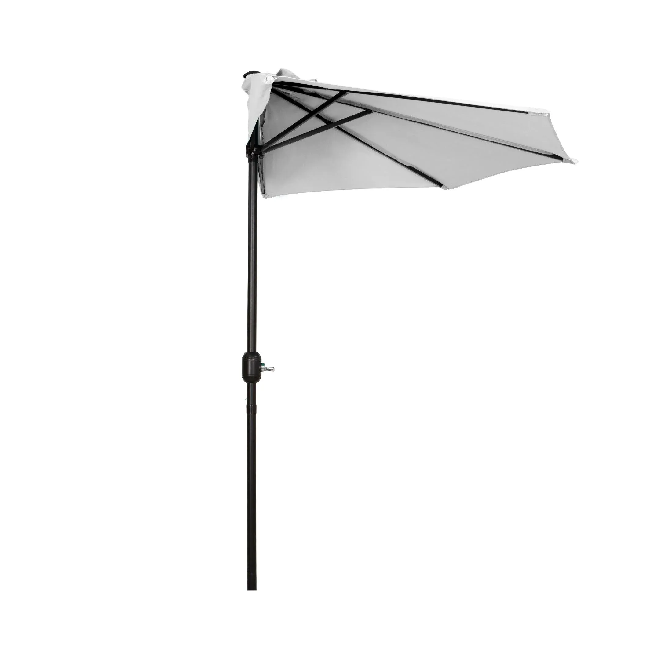 Easton 9 Ft Half Patio Umbrella with Black Round Plastic Base Included