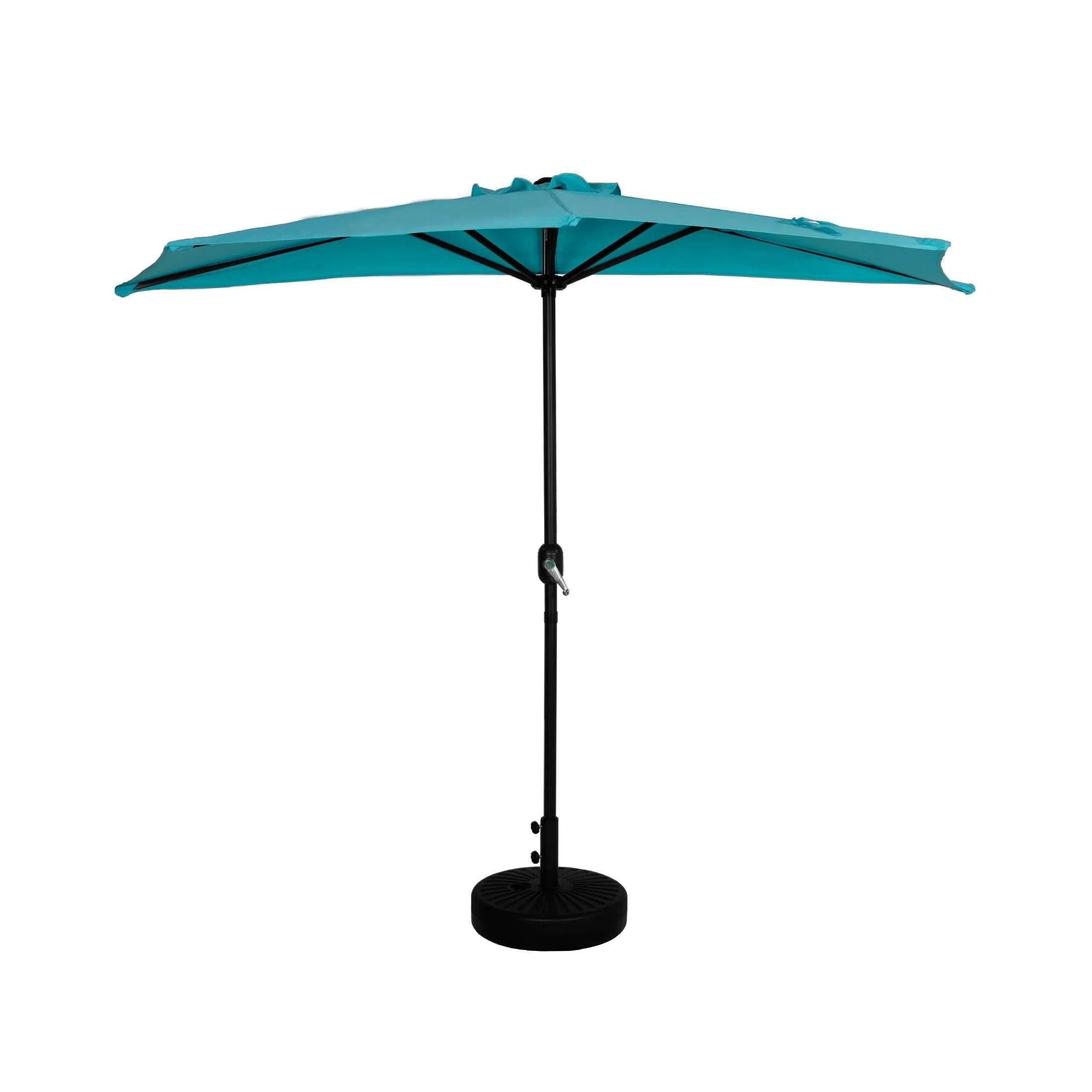 Easton 9 Ft Half Patio Umbrella with Black Round Plastic Base Included