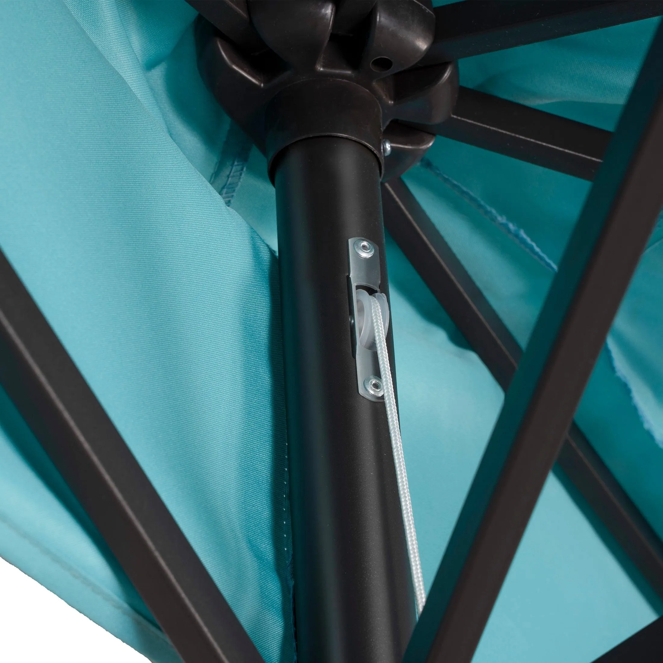 Easton 9 Ft Half Patio Umbrella with Black Round Plastic Base Included
