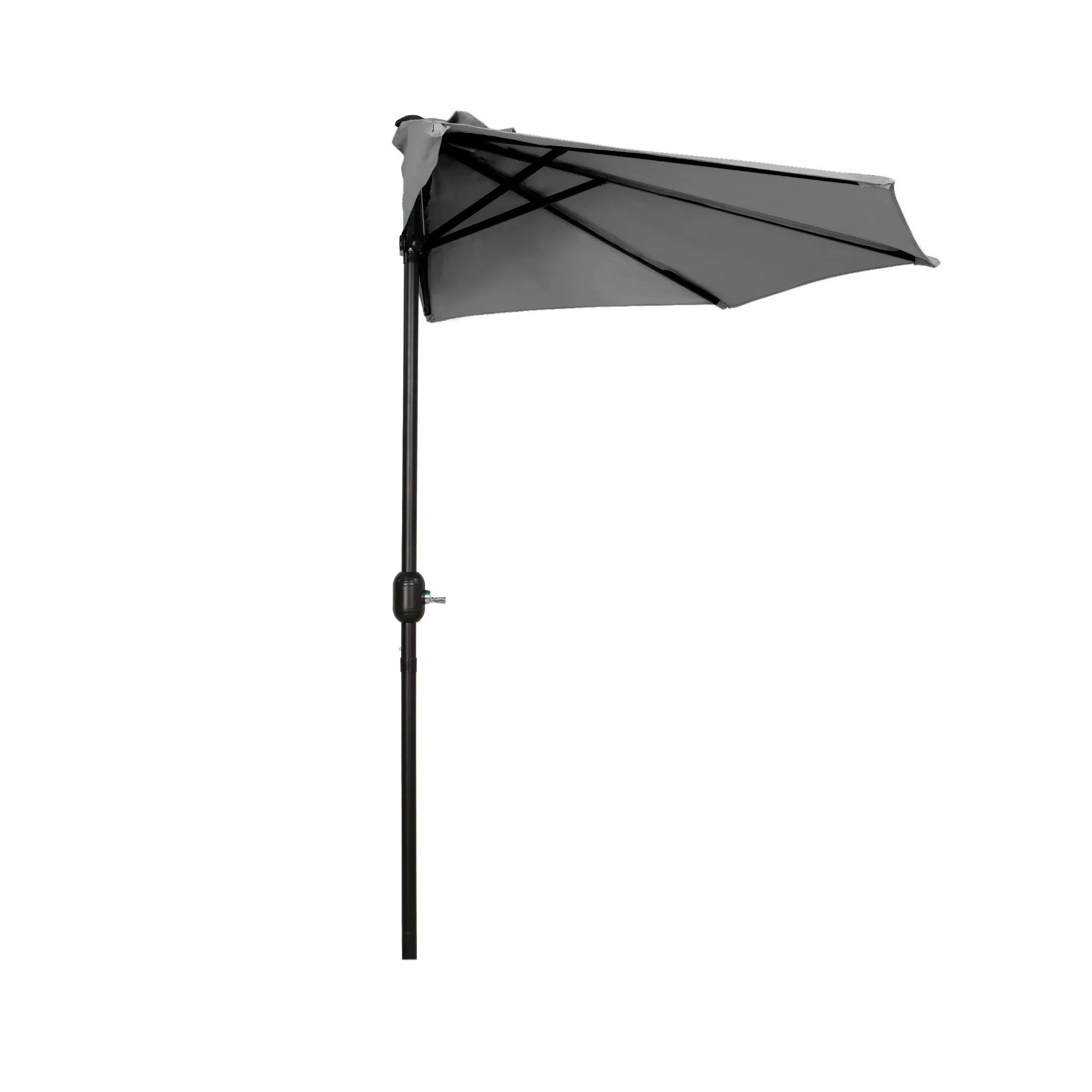 Easton 9 Ft Half Patio Umbrella with Black Round Plastic Base Included