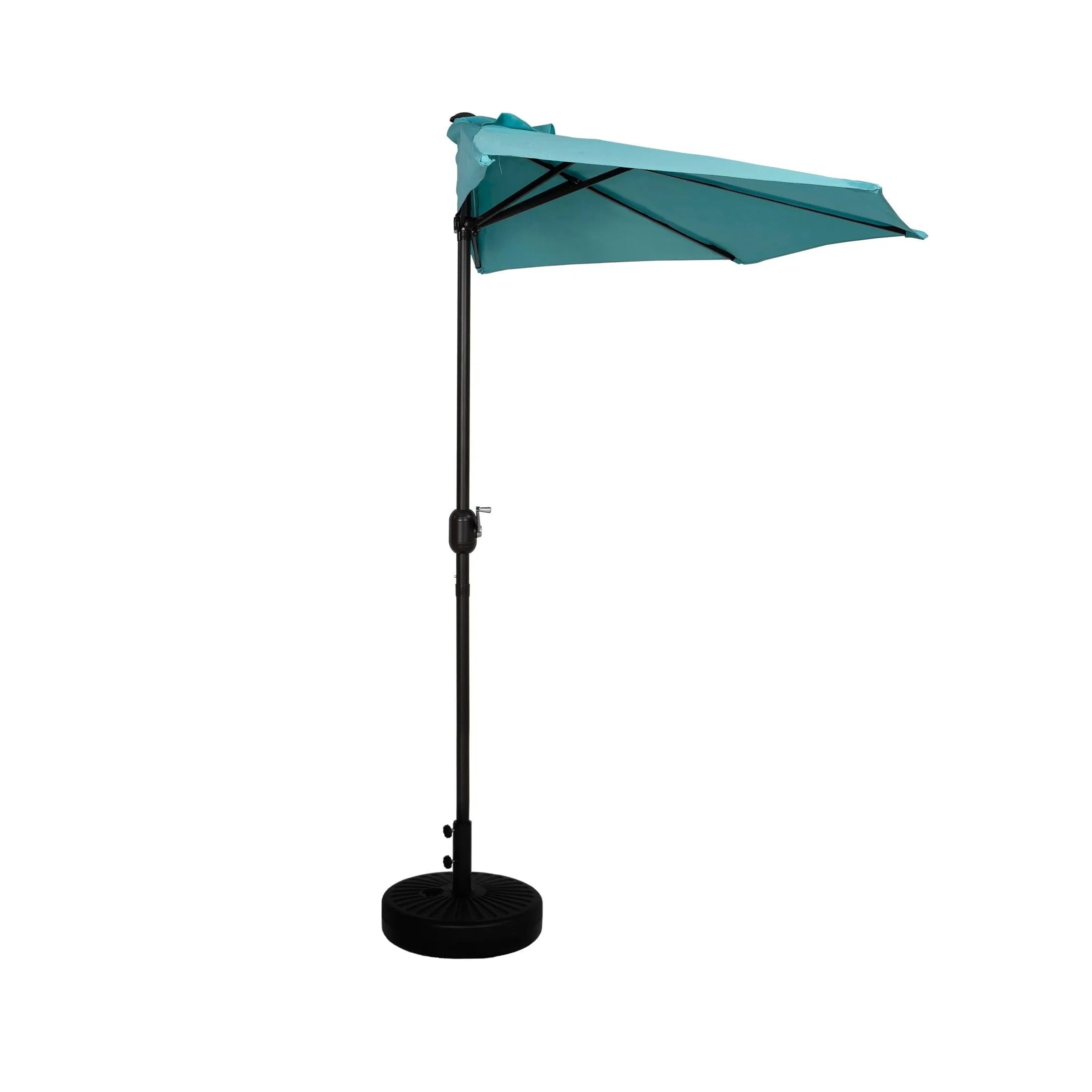 Easton 9 Ft Half Patio Umbrella with Black Round Plastic Base Included