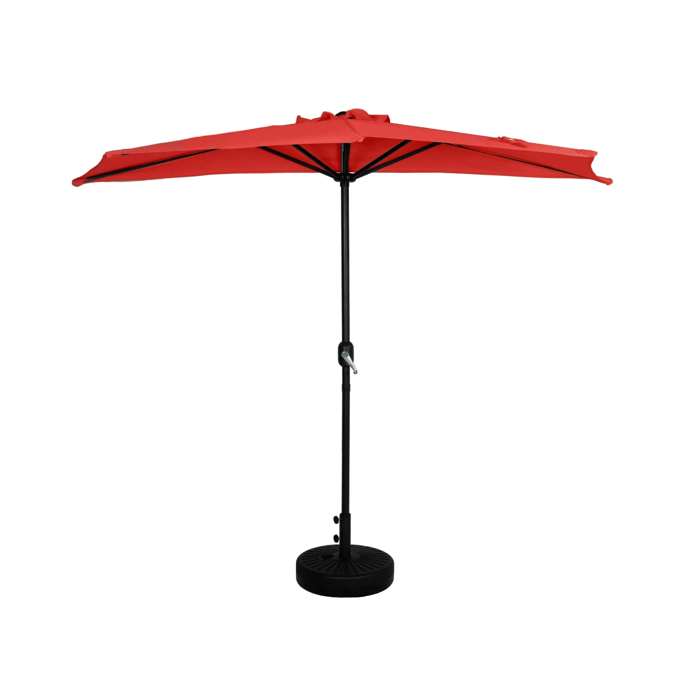 Easton 9 Ft Half Patio Umbrella with Black Round Plastic Base Included