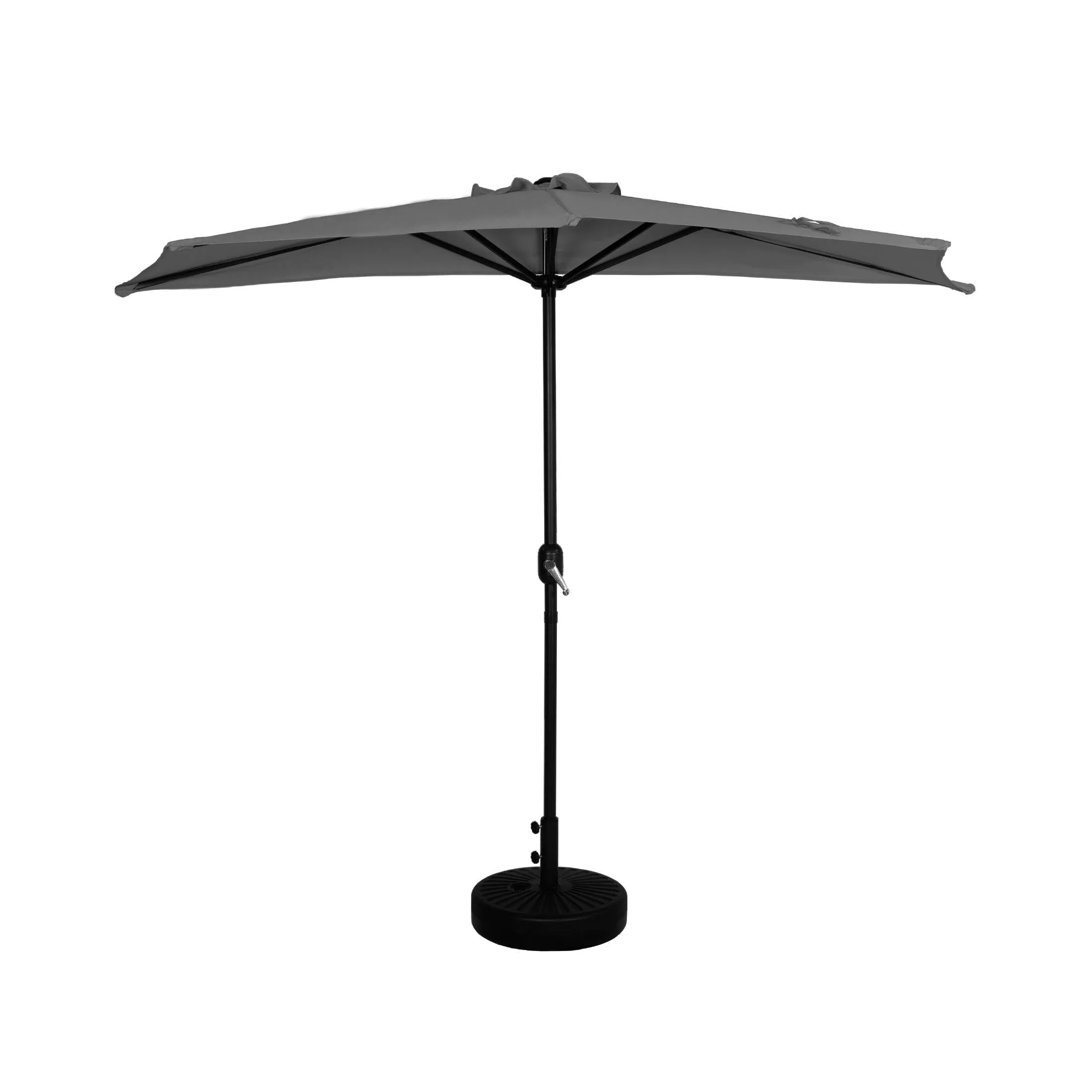 Easton 9 Ft Half Patio Umbrella with Black Round Plastic Base Included