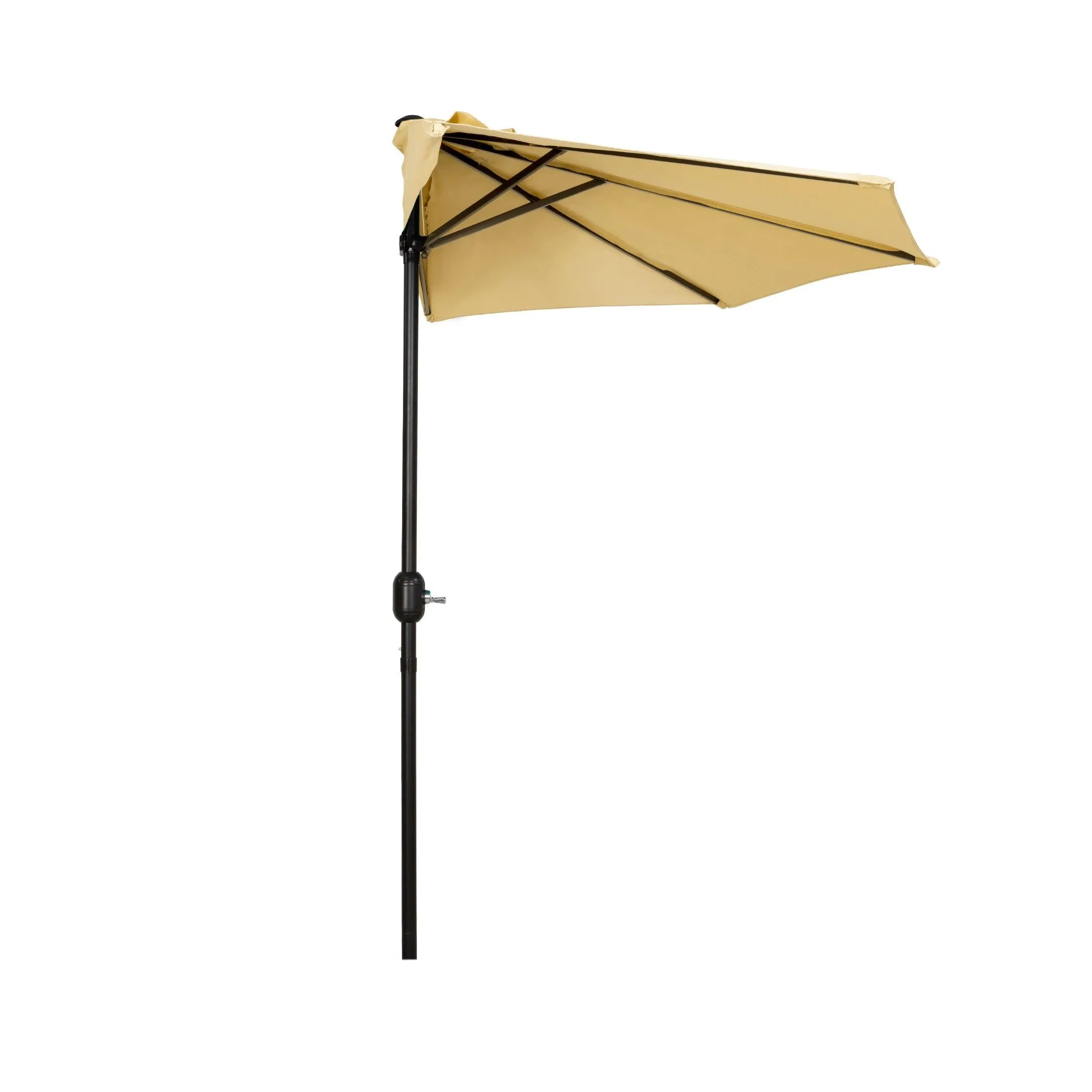 Easton 9 Ft Half Patio Umbrella with Black Round Plastic Base Included