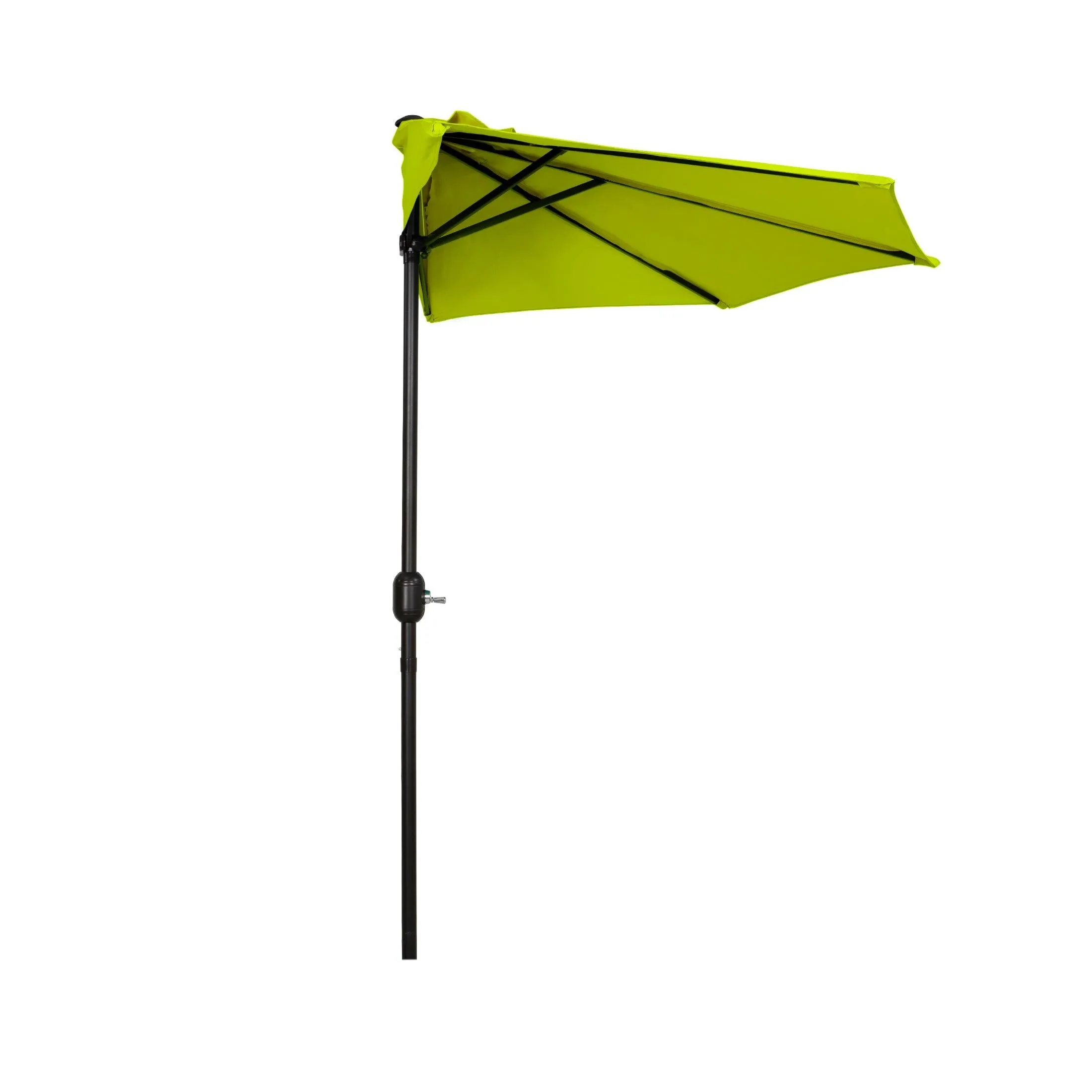Easton 9 Ft Half Patio Umbrella with Black Round Plastic Base Included