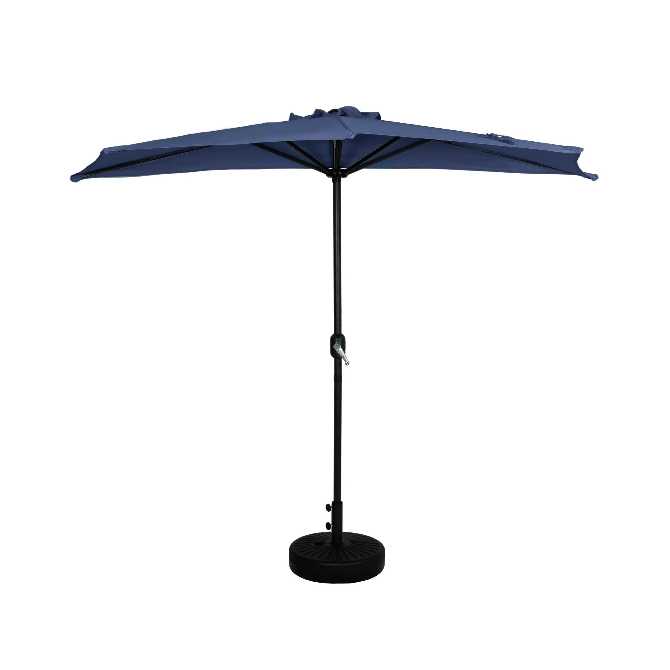 Easton 9 Ft Half Patio Umbrella with Black Round Plastic Base Included