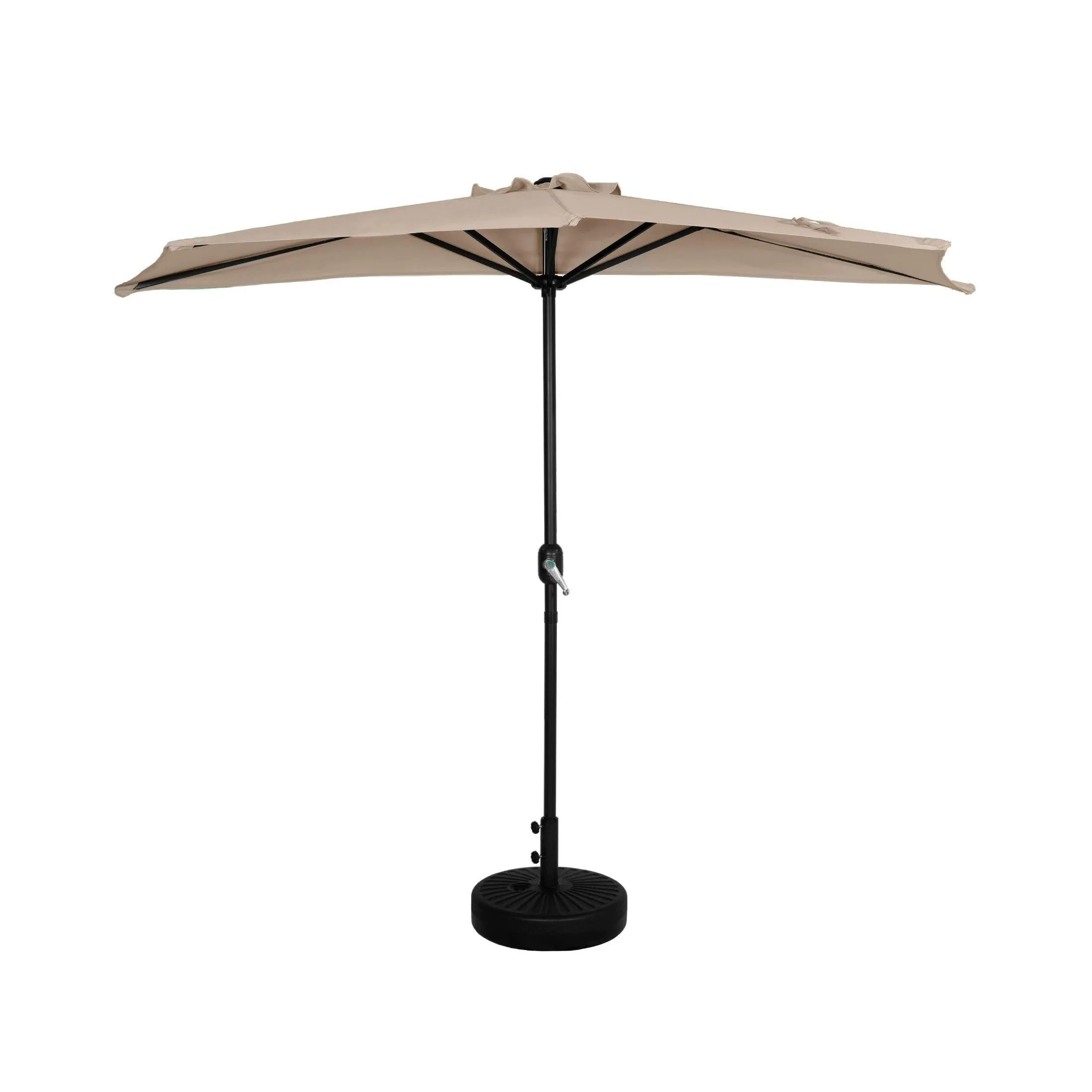 Easton 9 Ft Half Patio Umbrella with Black Round Plastic Base Included