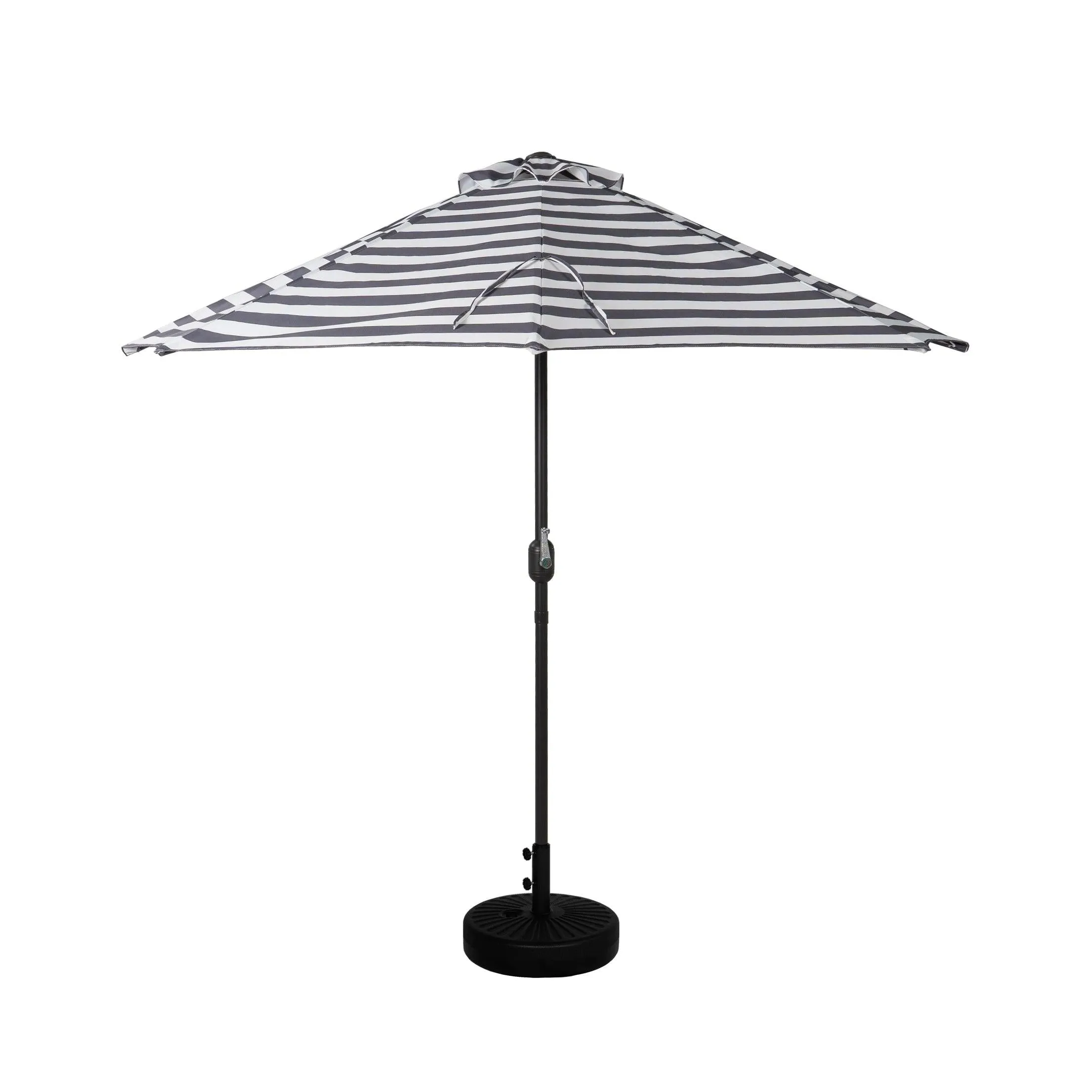 Easton 9 Ft Half Patio Umbrella with Black Round Plastic Base Included