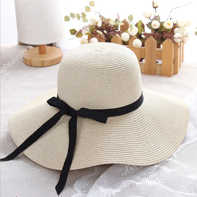 Foldable Wide Brim Floppy Straw Sun Hat