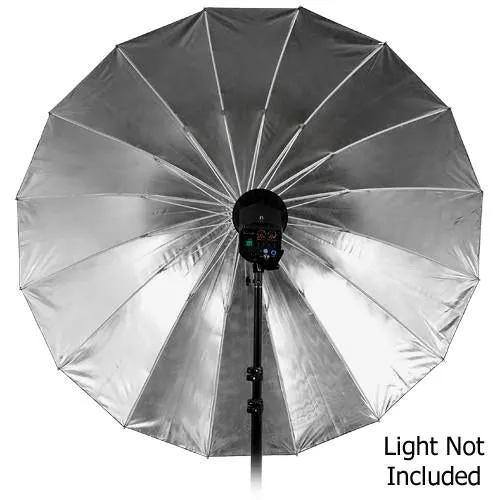 Fotodiox Pro 16-Rib, 60" Black and Silver Reflective Parabolic Umbrella with Neutral White Diffusion Cover