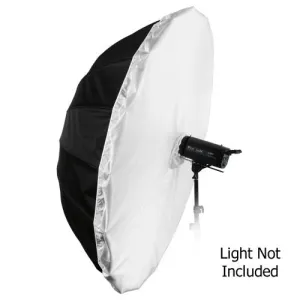 Fotodiox Pro 16-Rib, 60" Black and Silver Reflective Parabolic Umbrella with Neutral White Diffusion Cover