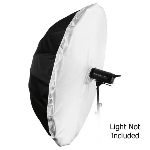 Fotodiox Pro 16-Rib, 60" Black and Silver Reflective Parabolic Umbrella with Neutral White Diffusion Cover