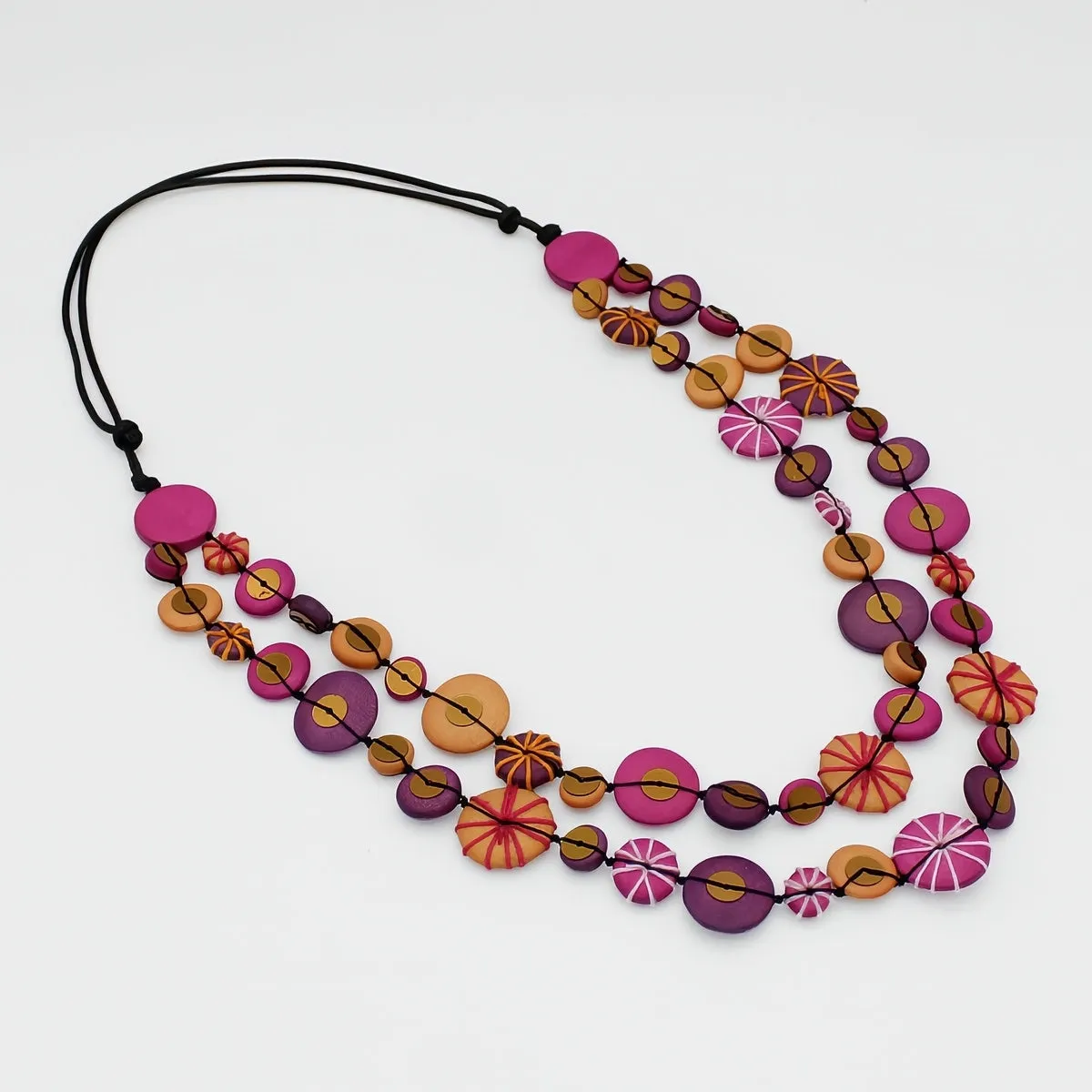 Fuchsia and Purple Melody Statement Necklace