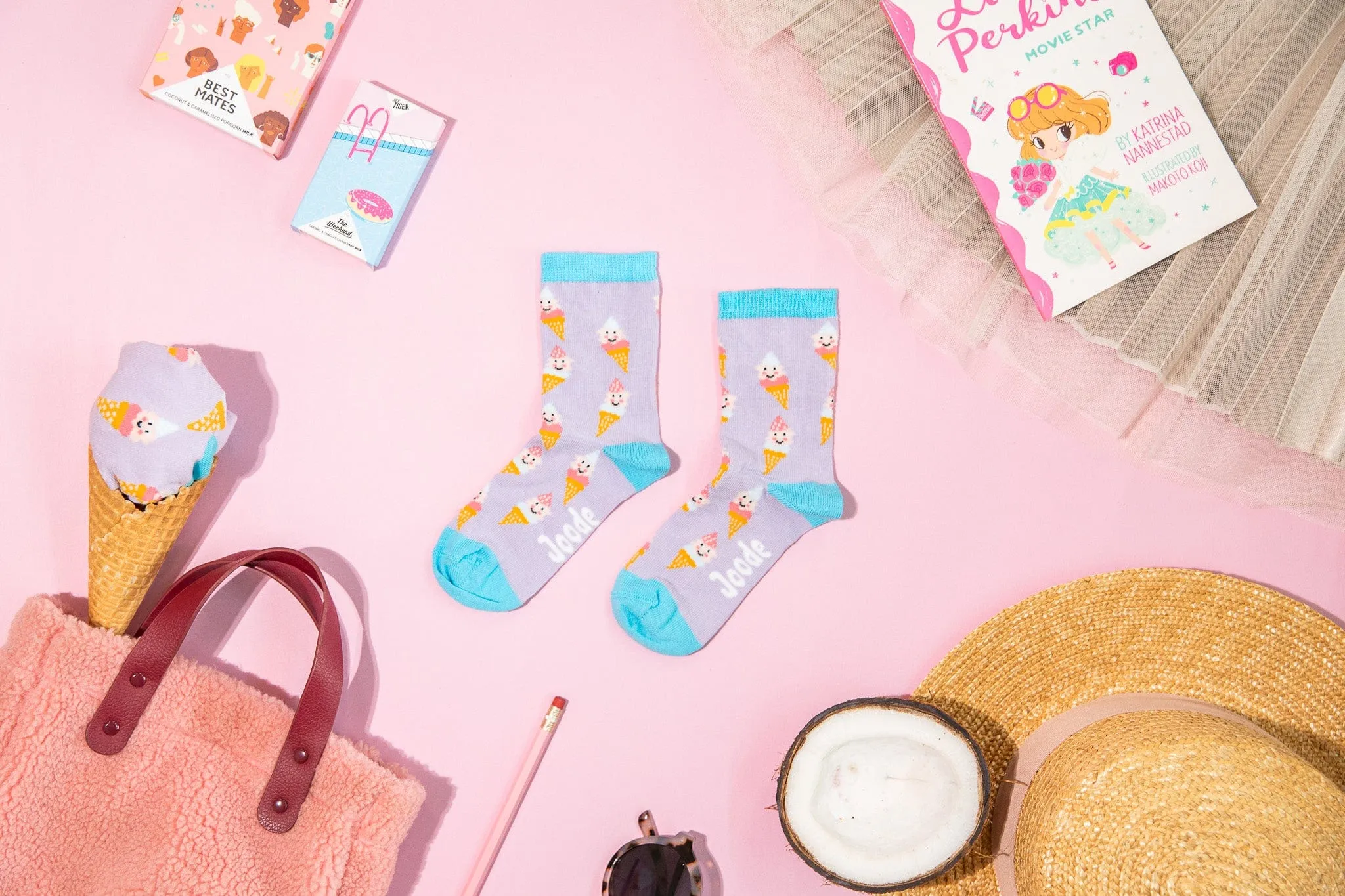 Kids Smiley Ice Cream Socks