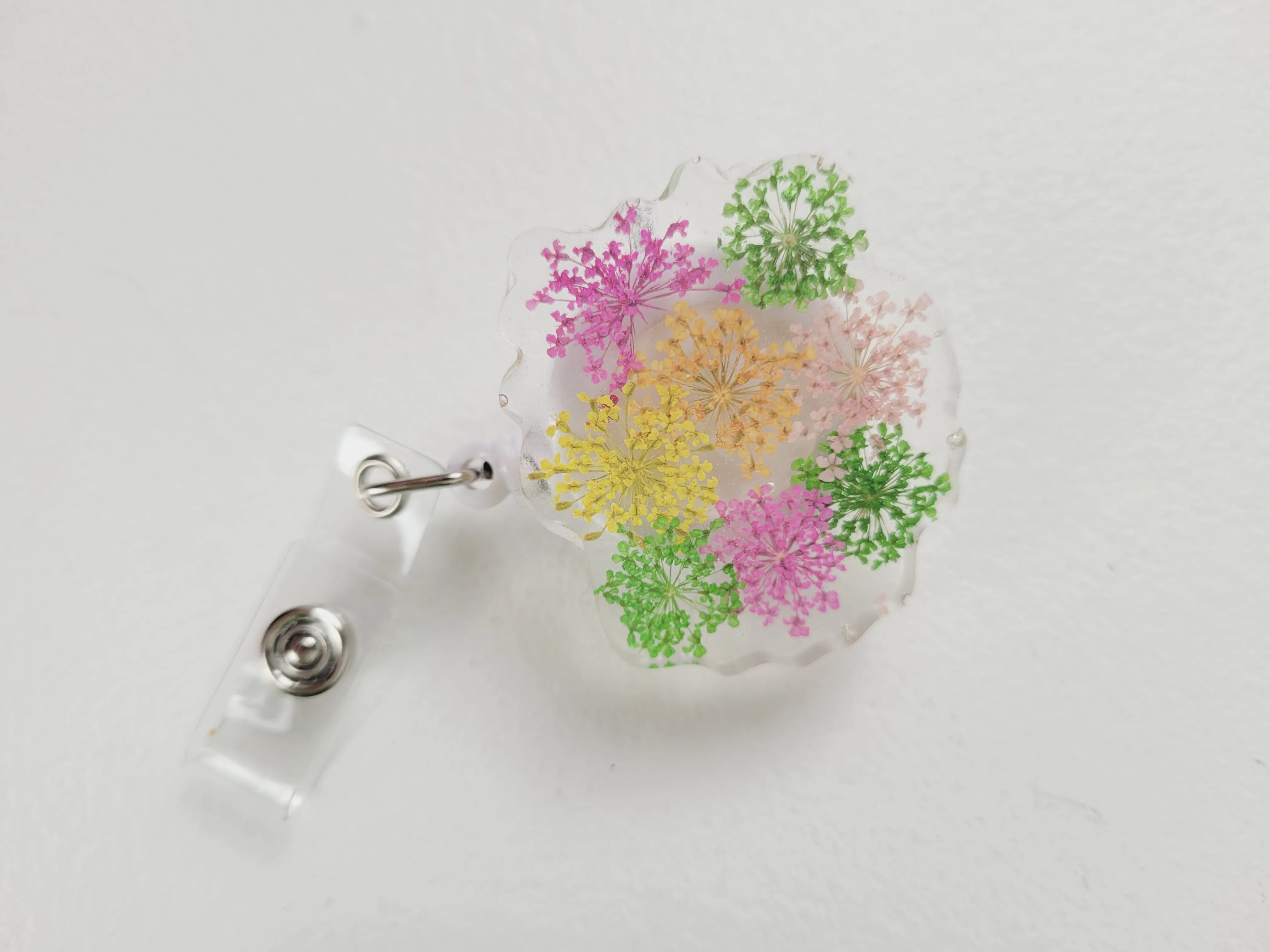 Little Pretty Designs, Floral Resin Retractable Badge Clips