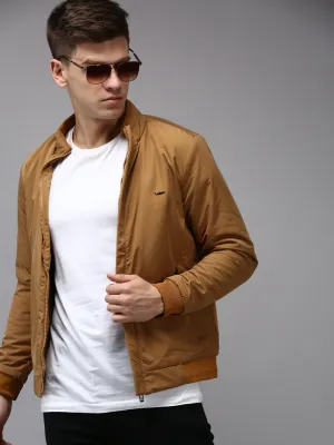 Men Khaki Water Resistant Bomber Jacket