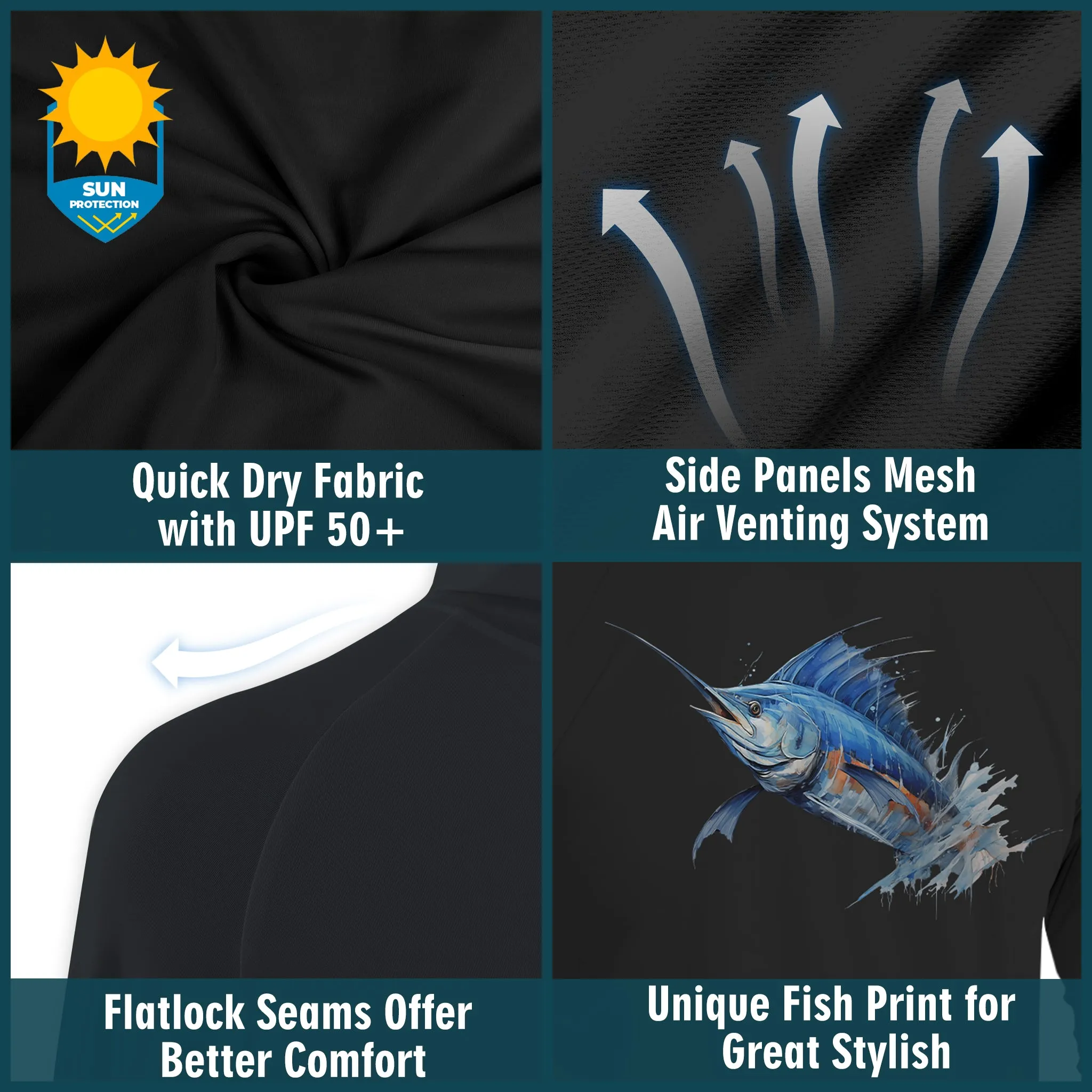 Men Long Sleeve Hoody UPF 50  Shirts