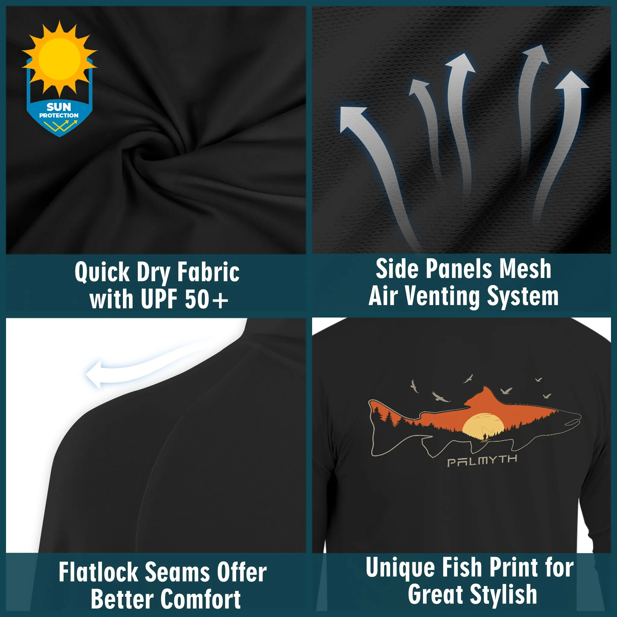 Men Long Sleeve Hoody UPF 50  Shirts
