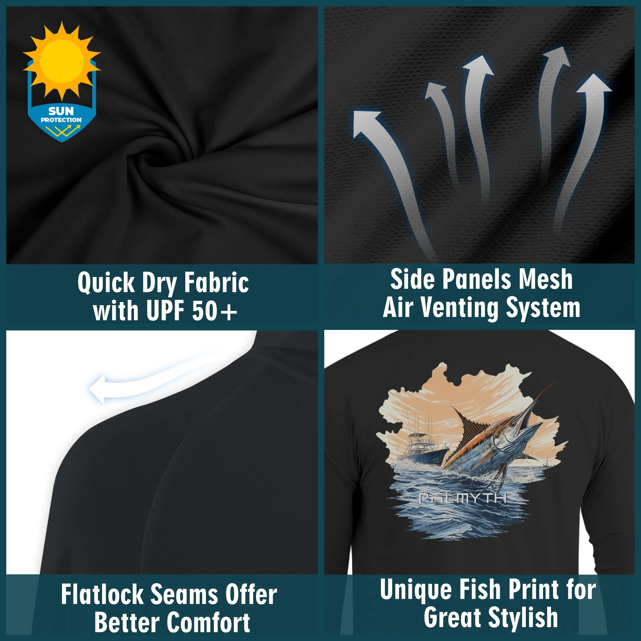 Men Long Sleeve Hoody UPF 50  Shirts