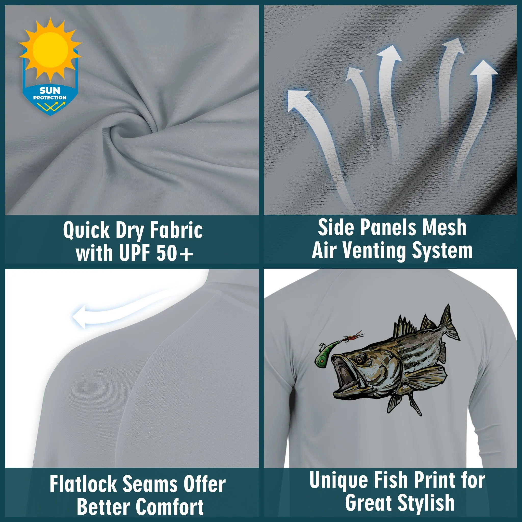 Men Long Sleeve Hoody UPF 50  Shirts