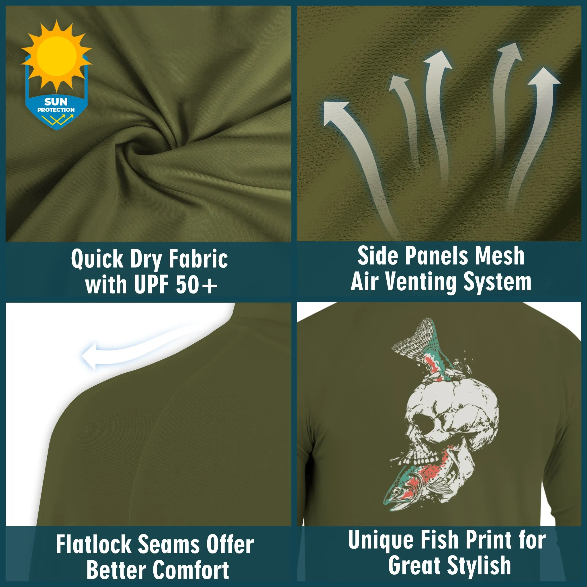Men Long Sleeve Hoody UPF 50  Shirts