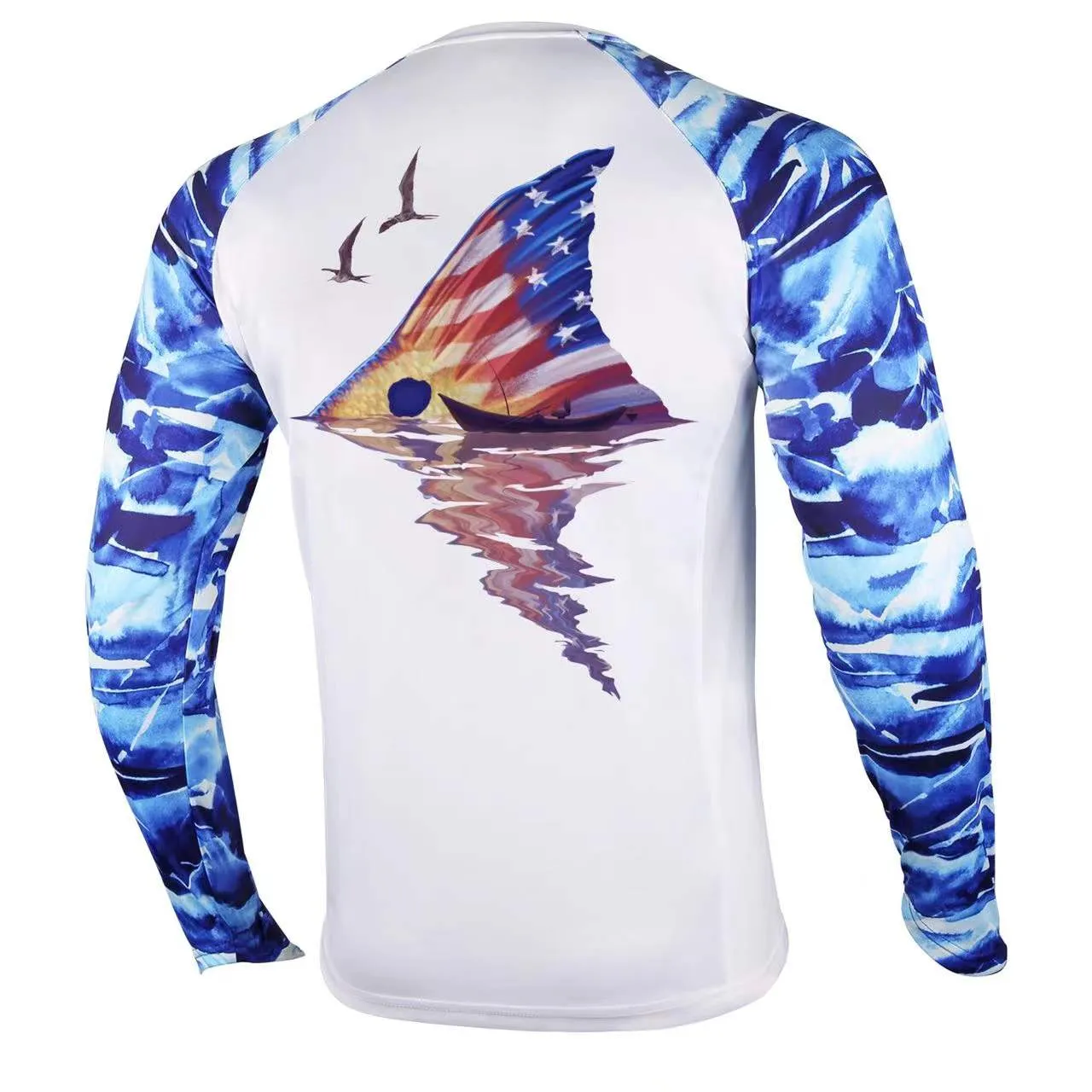 Men Long Sleeve Shirts with Pocket UPF 50 