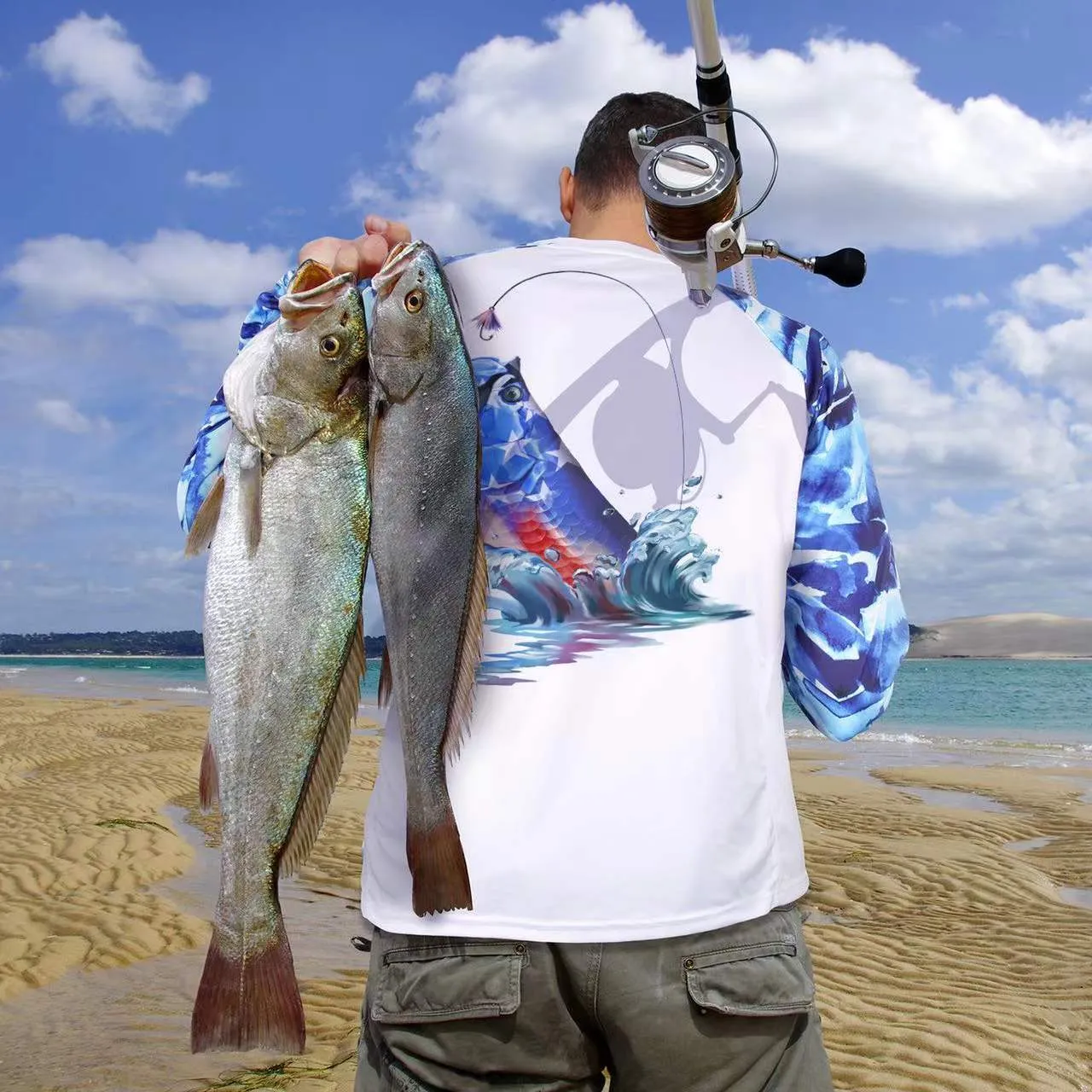 Men Long Sleeve Shirts with Pocket UPF 50 