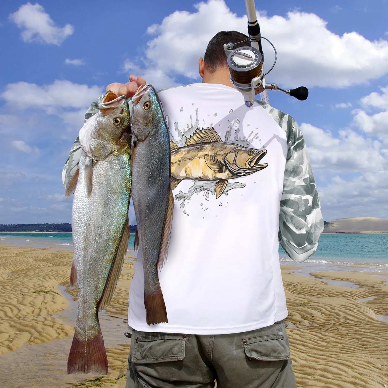 Men Long Sleeve Shirts with Pocket UPF 50 